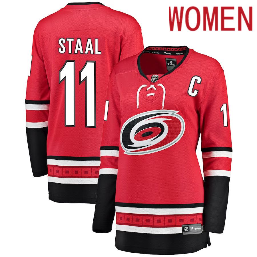 Women Carolina Hurricanes #11 Jordan Staal Fanatics Branded Red Home Breakaway Player NHL Jersey